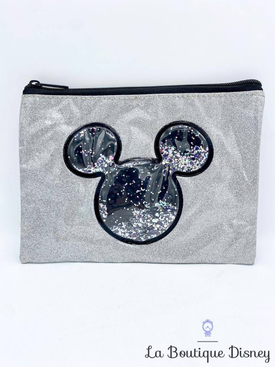 Pochette Mickey Mouse Disney argenté trousse maquillage paillettes