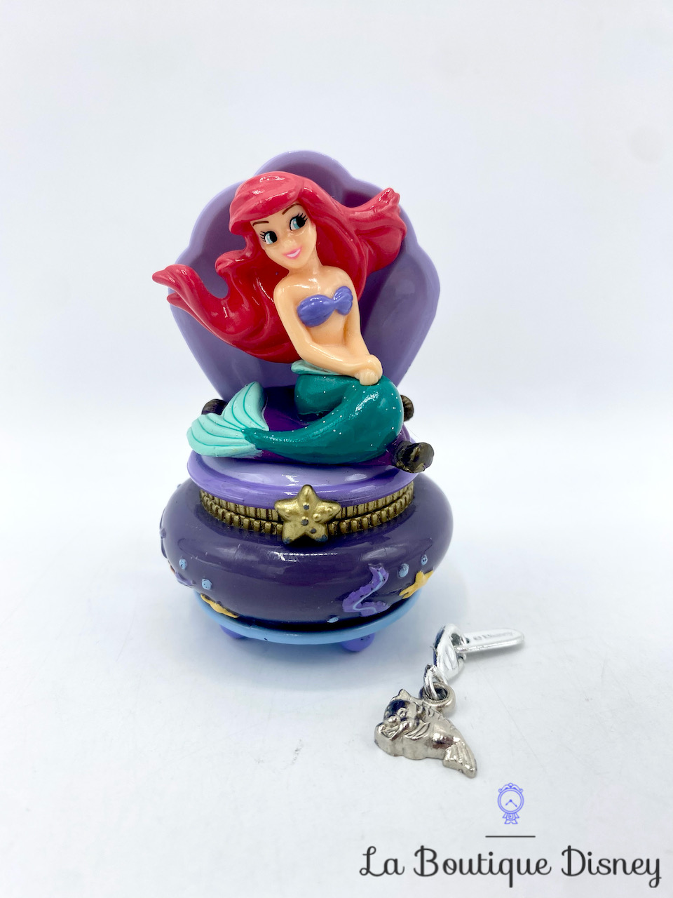 Boite bijoux Ariel La Petite Sirène Disney vintage pendentif charm coquillage 7 cm