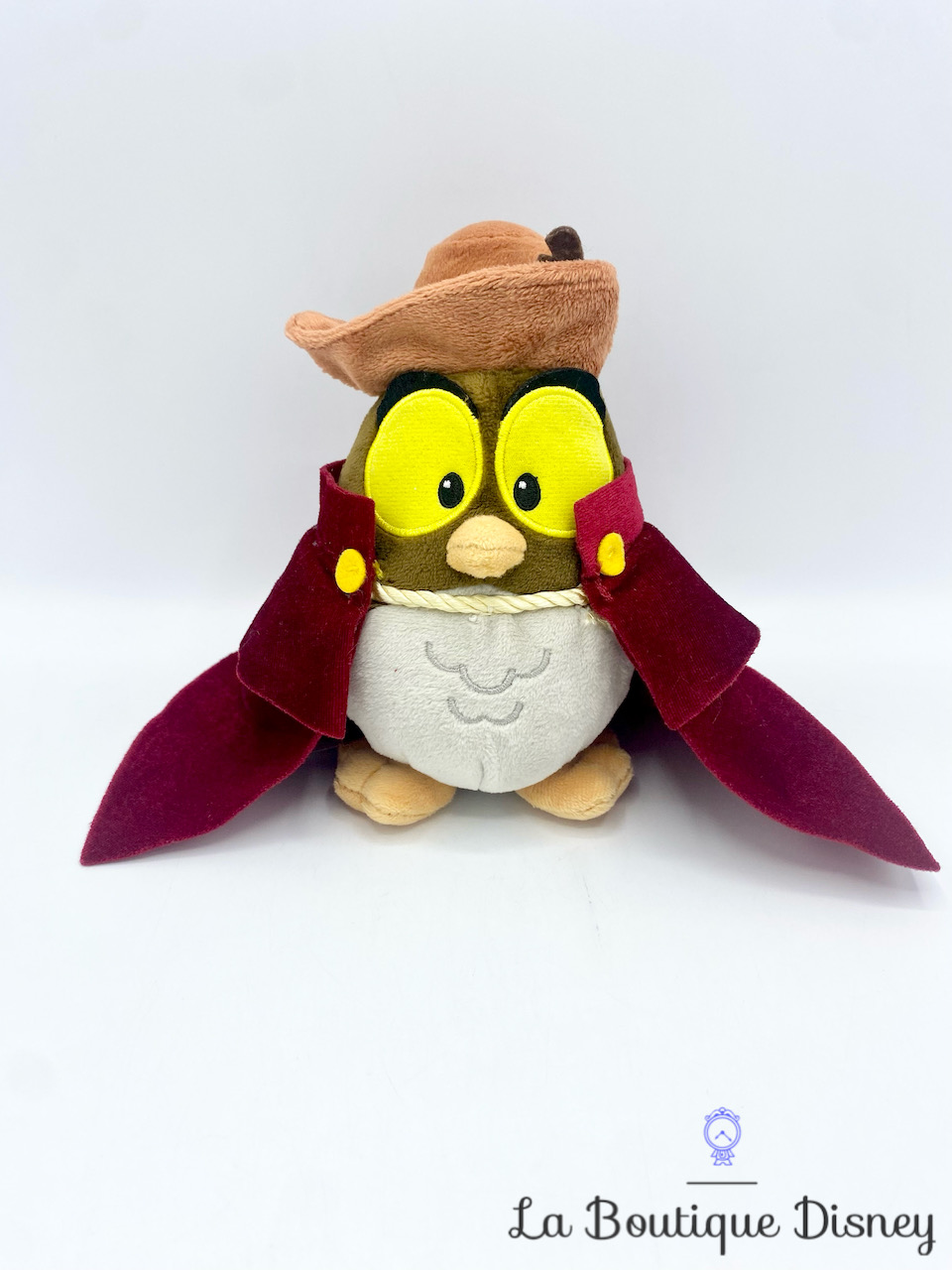 Peluche Hibou Prince Philippe La Belle au bois dormant Disney Store chapeau cape 18 cm