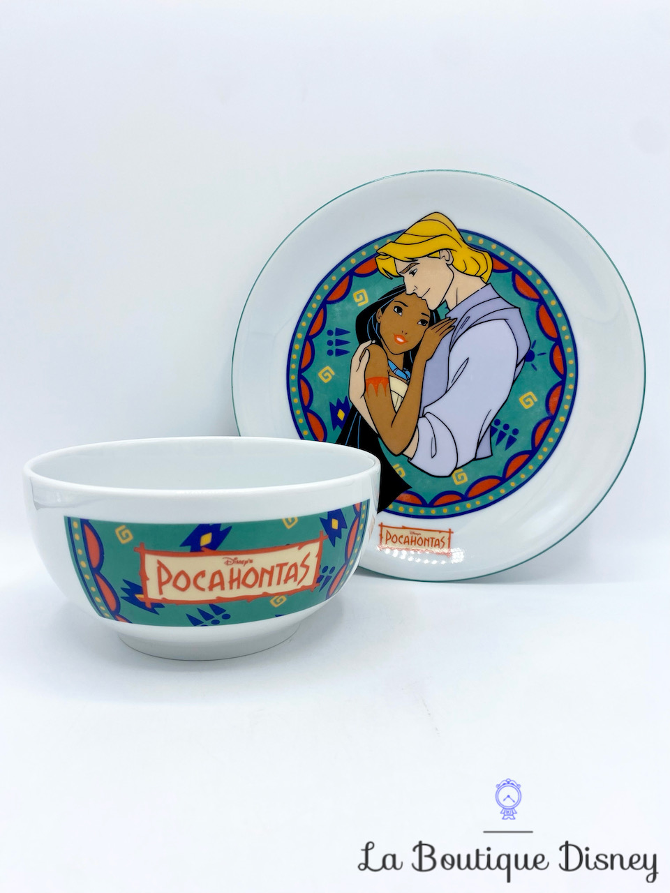 Ensemble Assiette Bol Pocahontas Disney\'s Tables et Couleurs porcelaine John Smith