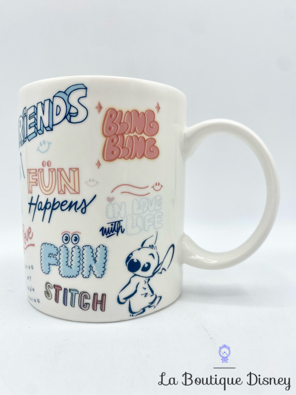 Tasse Stitch Disney mug Lilo et Stitch Fun Friends Feelings blanc