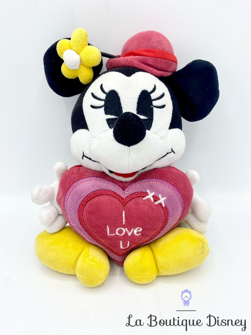 Peluche Minnie Mouse I Love U Disney Nicotoy rétro vintage coeur 25 cm