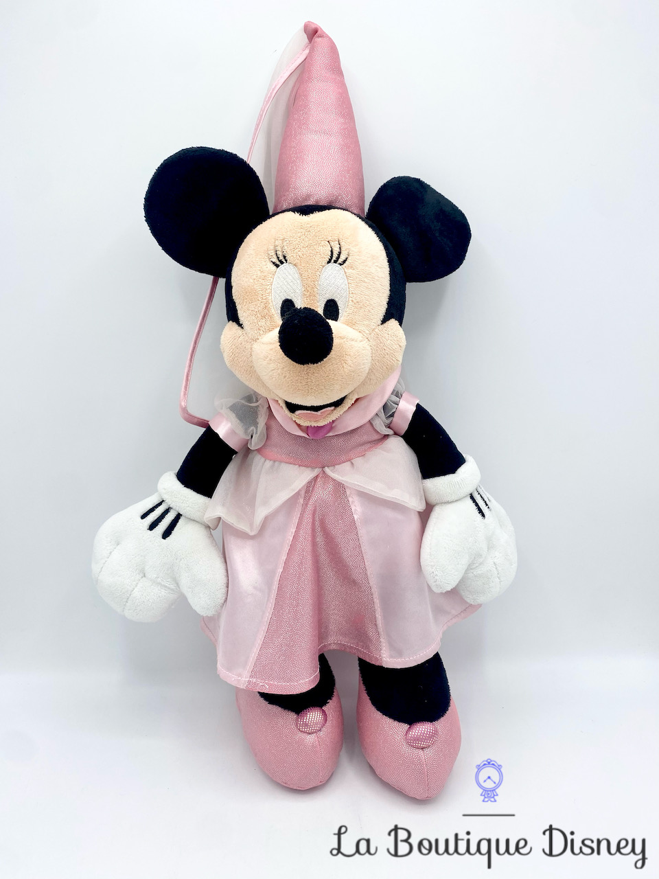 Peluche Minnie Mouse Fée Disneyland Paris Disney robe rose chapeau 50 cm