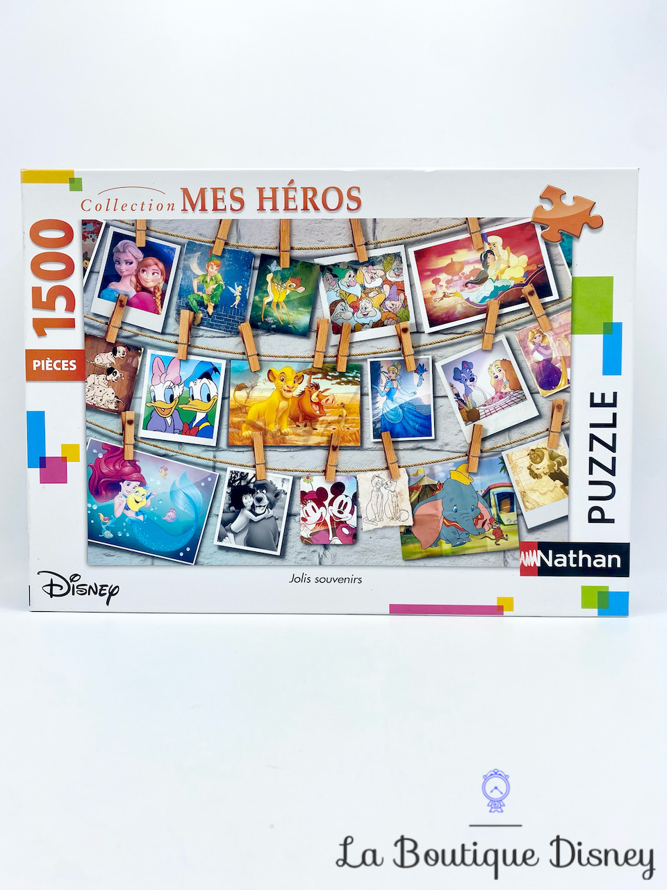 Puzzle 1500 Pièces Jolis Souvenirs Collection Mes Héros Disney Nathan multi personnages photos épingles