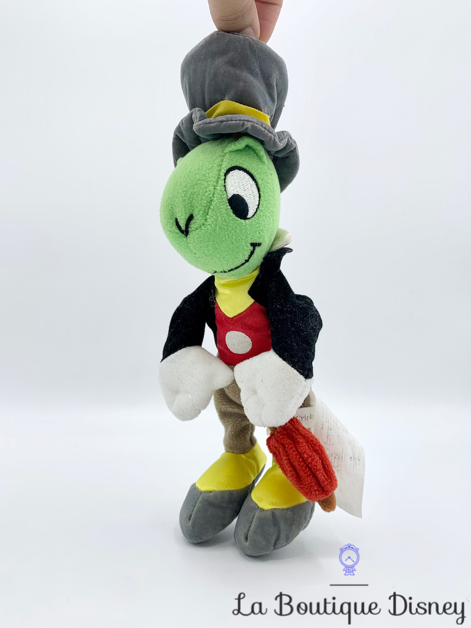 Peluche Jiminy Cricket Pinocchio Disney Store criquet vert conscience parapluie 25 cm