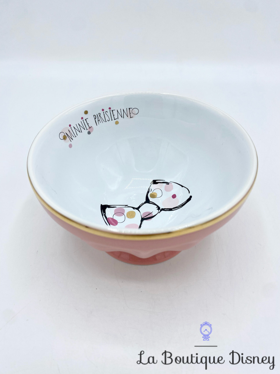Bol Minnie Parisienne Disneyland Paris Collection mug Disney nœud rose blanc porcelaine