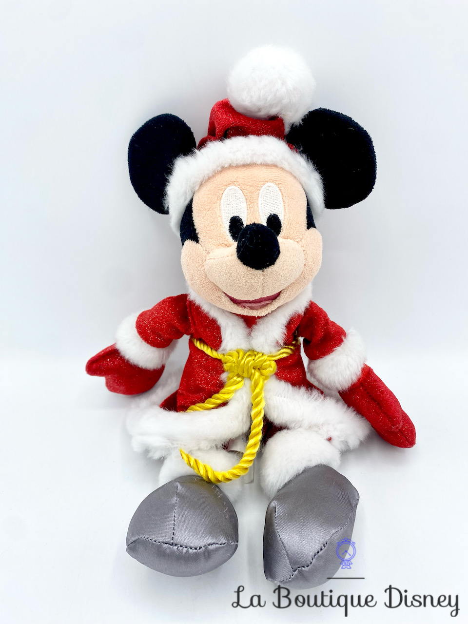 Peluche Mickey Mouse Père Noël Disneyland Paris Disney manteau rouge 28 cm