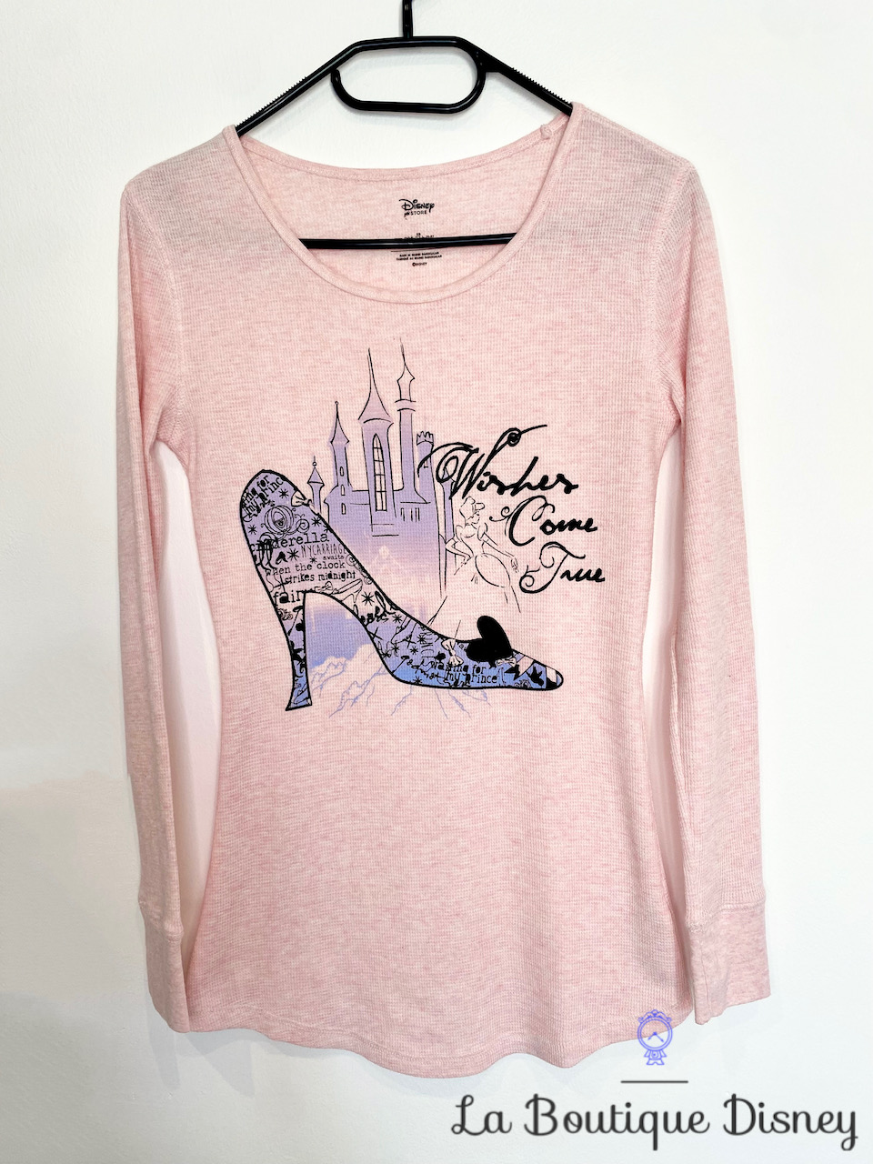 Sweat shirt Cendrillon Wishes Come True Disney Store taille XS rose chaussure