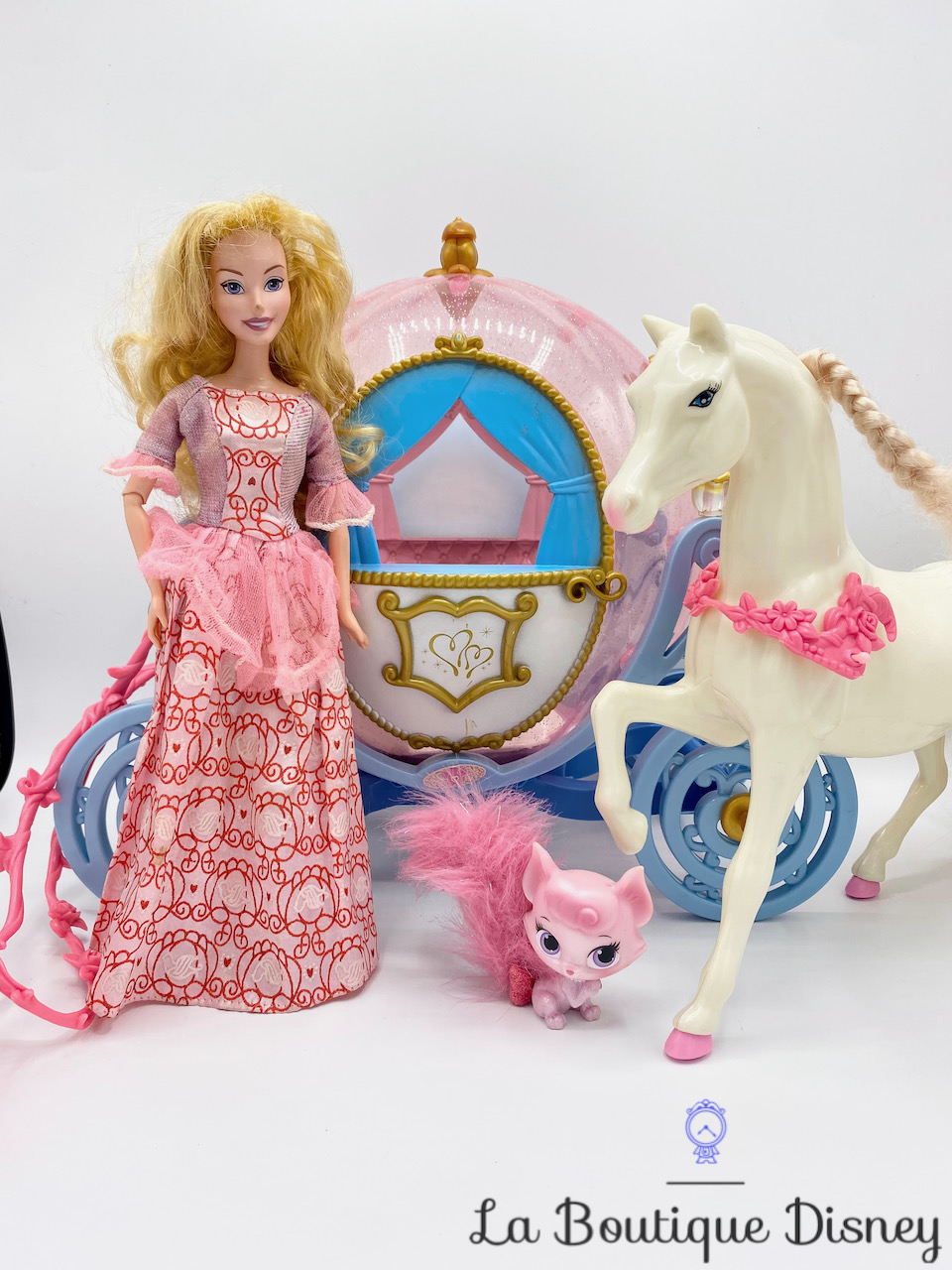 Poupée Aurore La belle au bois Dormant Palace Pets Carrosse Cheval Disney Mattel 1999 rose