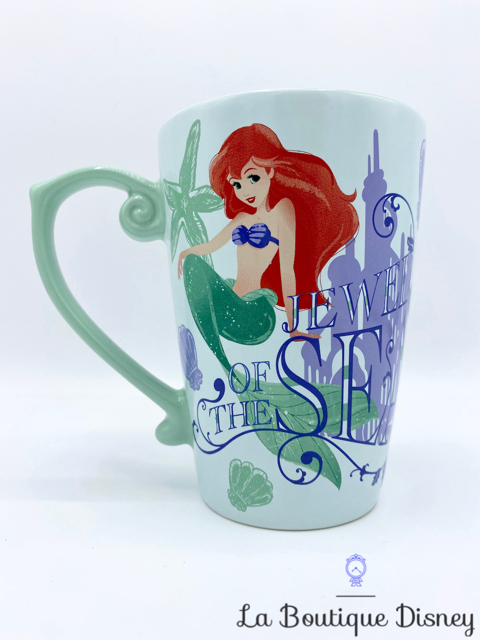 Tasse Ariel La petite sirène Disney Store Original Mug vert Jewell of the Sea coquillages