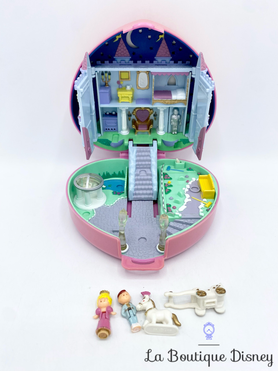 Polly Pocket Bluebird 1992 Starlight Castle coeur château rose personnages