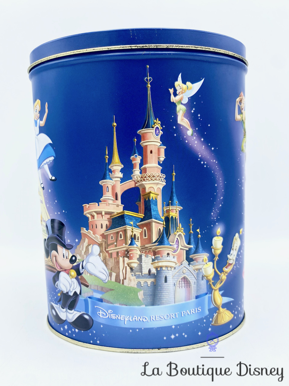 Boite métal 15 ème Anniversaire Disneyland Paris Disney 15 ans Mickey Château bleu relief 3D