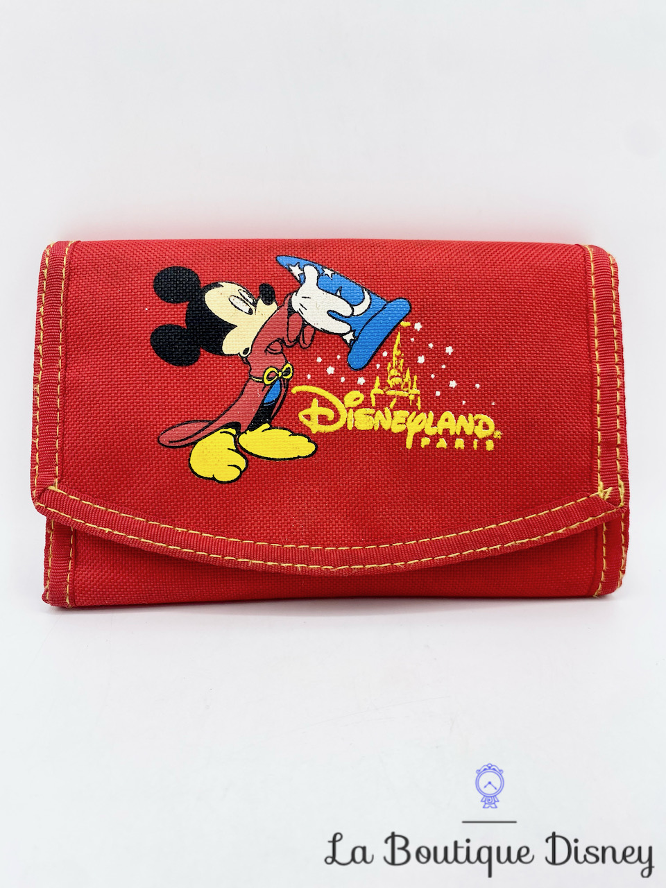 Porte monnaie Mickey Fantasia Disneyland Paris Disney portefeuille rouge vintage