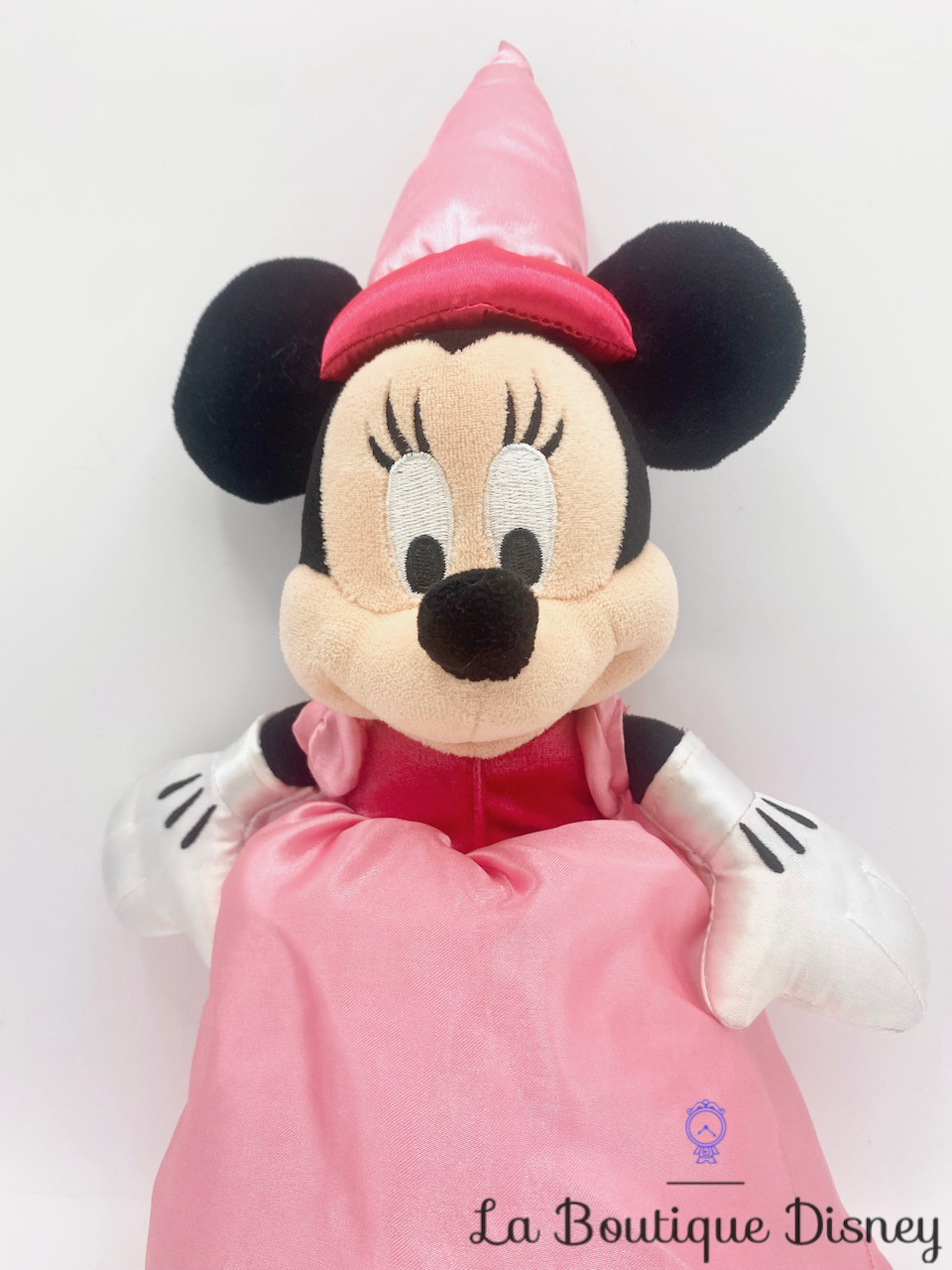 Peluche Minnie Mouse Fée Disney Parks Disneyland princesse rose chapeau 37  cm