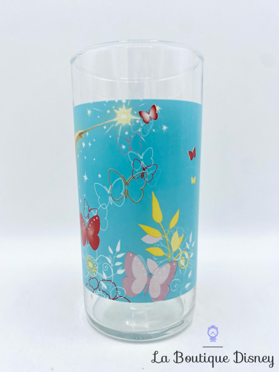 Figurine Verre Faite Main, Papillons Bleu Rouge Sur Vrille, Décoration Jewels