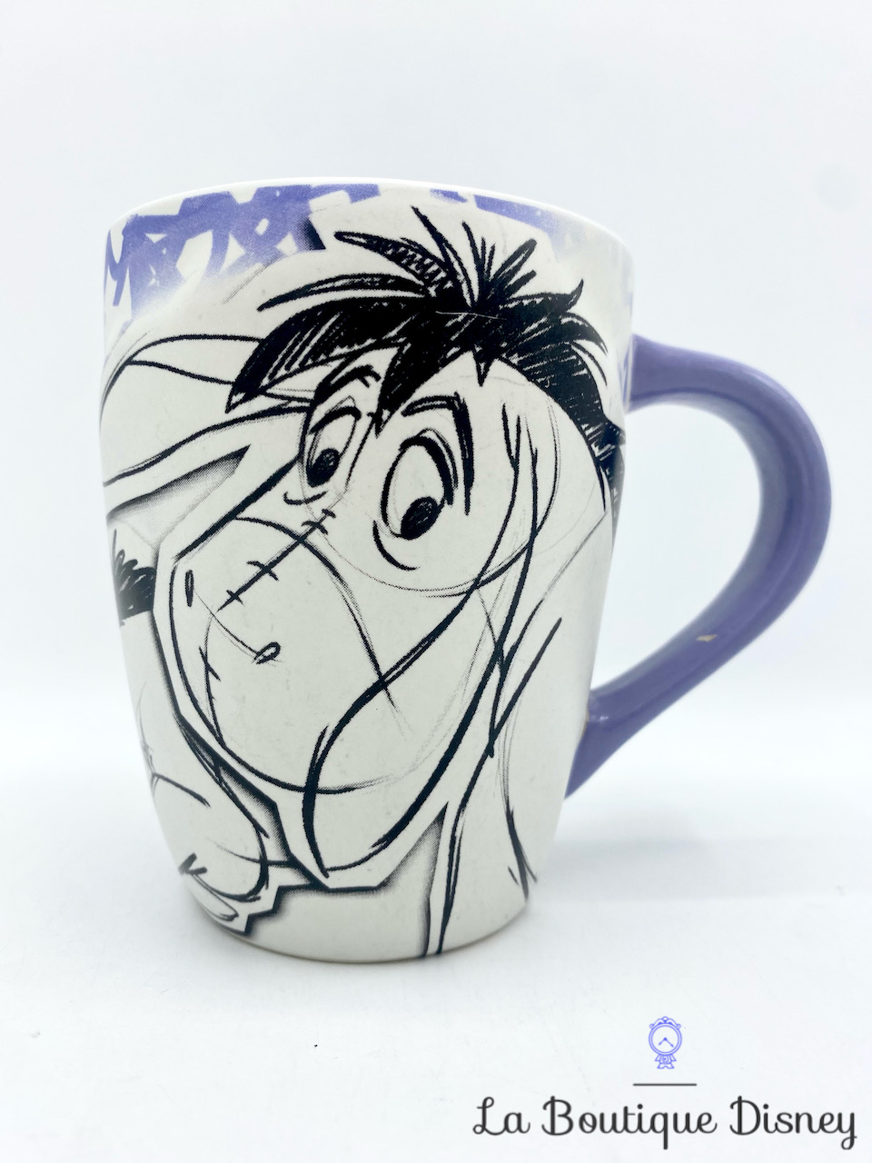 Tasse Bourriquet Eeyore Disney Store Exclusive mug Winnie l\'ourson croquis dessin violet relief 3D