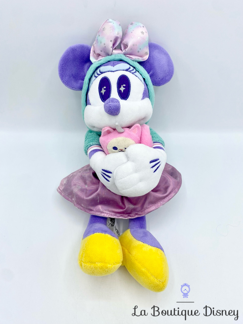 Peluche Minnie Mouse Mystique Disney Store doudou licorne violet vert 35 cm