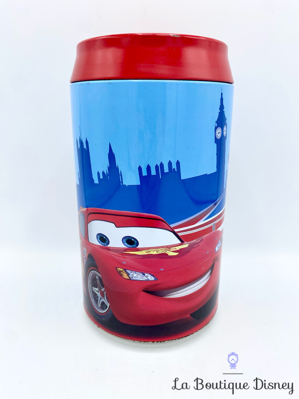 Tirelire métal Flash McQueen WGP London Cars 2 Disney Pixar voiture