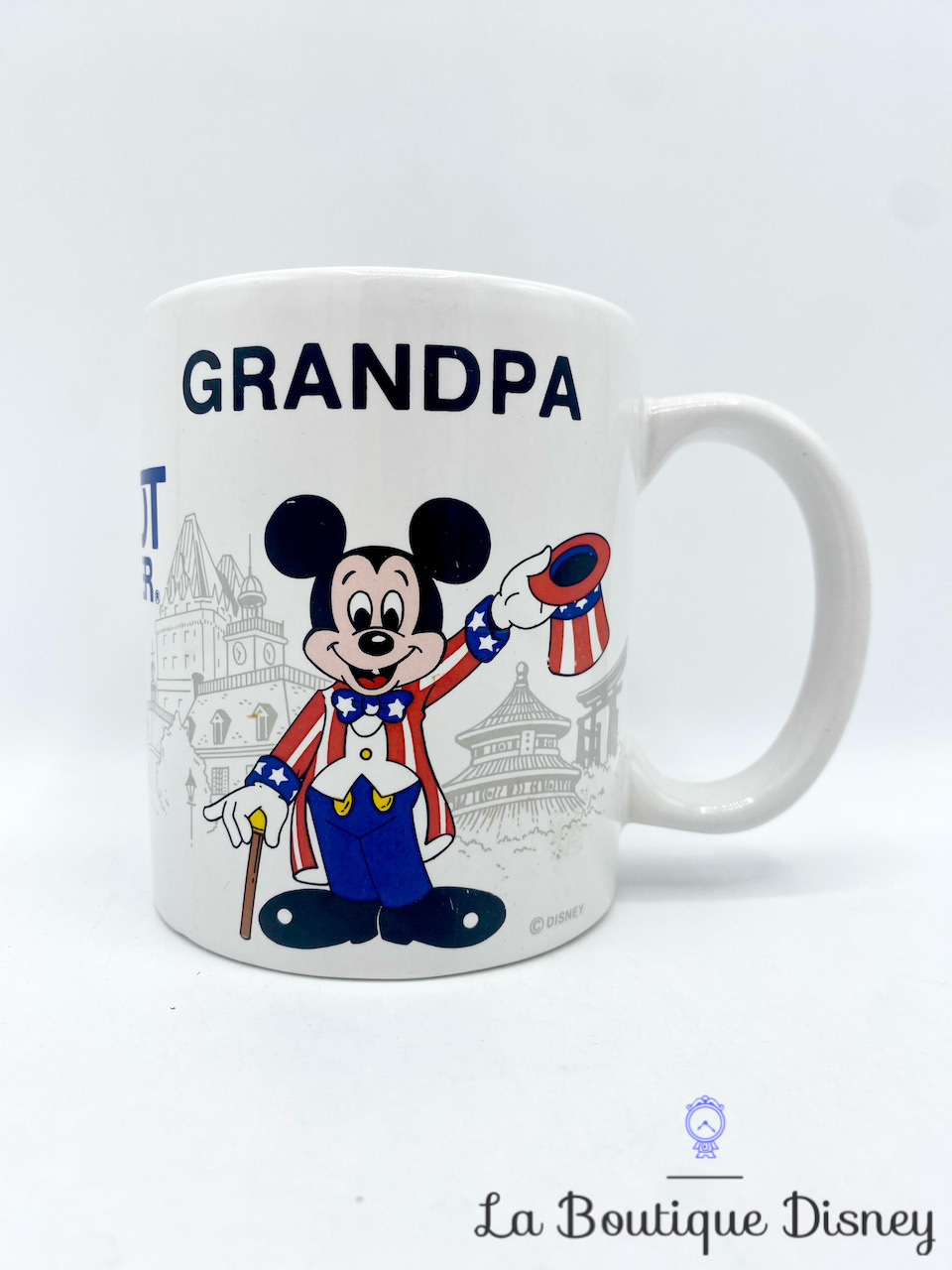 Tasse Mickey Mouse Grandpa Epcot Center mug Walt Disney World drapeaux World Showcase