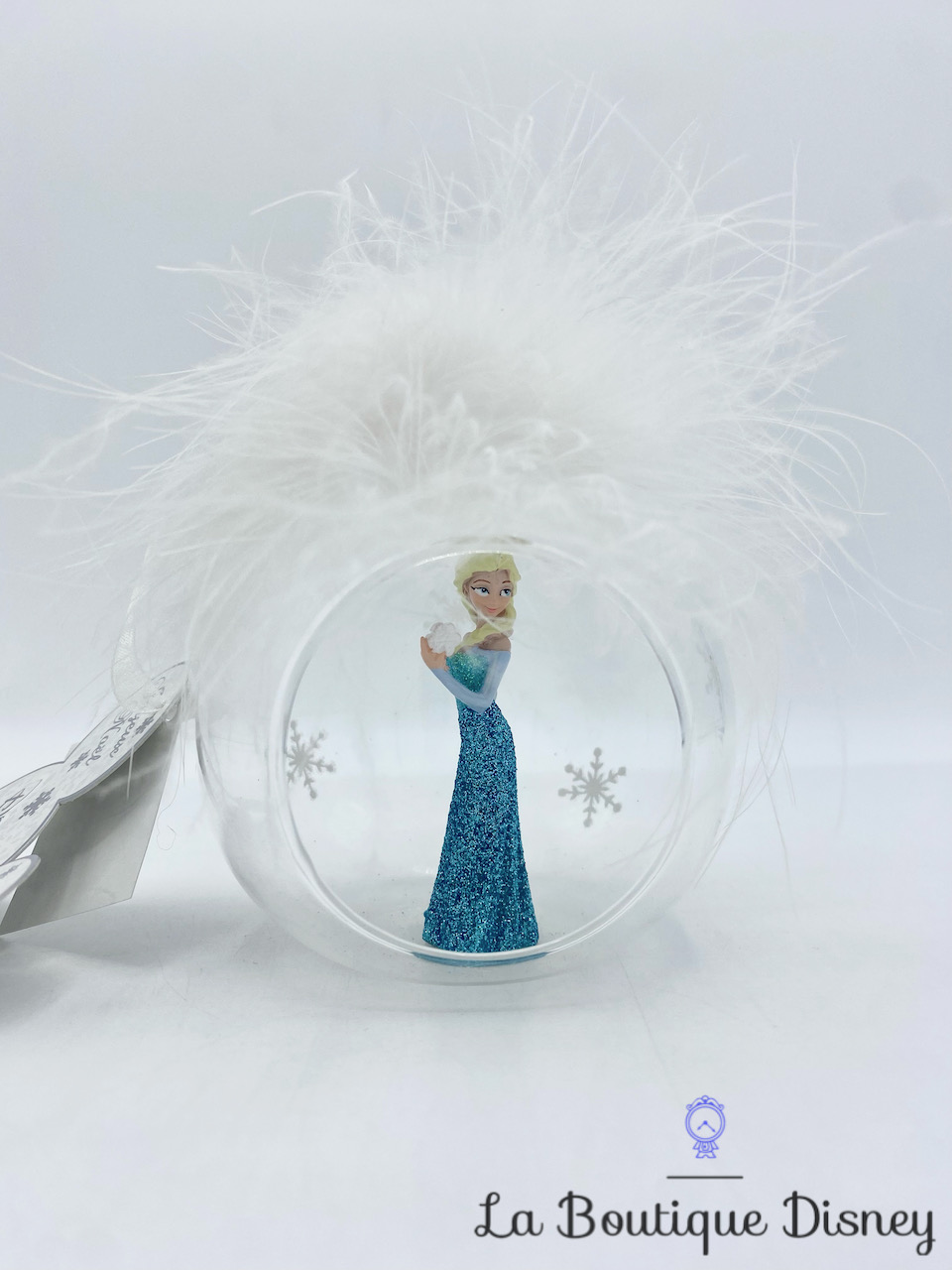 Boule Noël Elsa Plume La Reine des Neiges Disneyland Paris Disney ornement suspension verre
