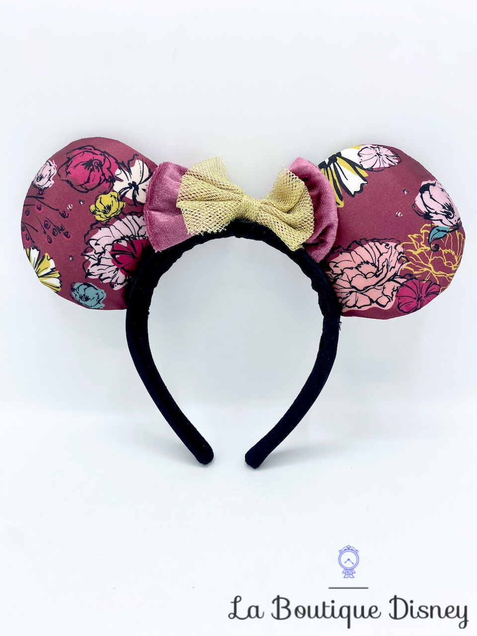 Serre tête Oreilles Minnie Parisienne Disneyland Paris Disney ears fleurs rose