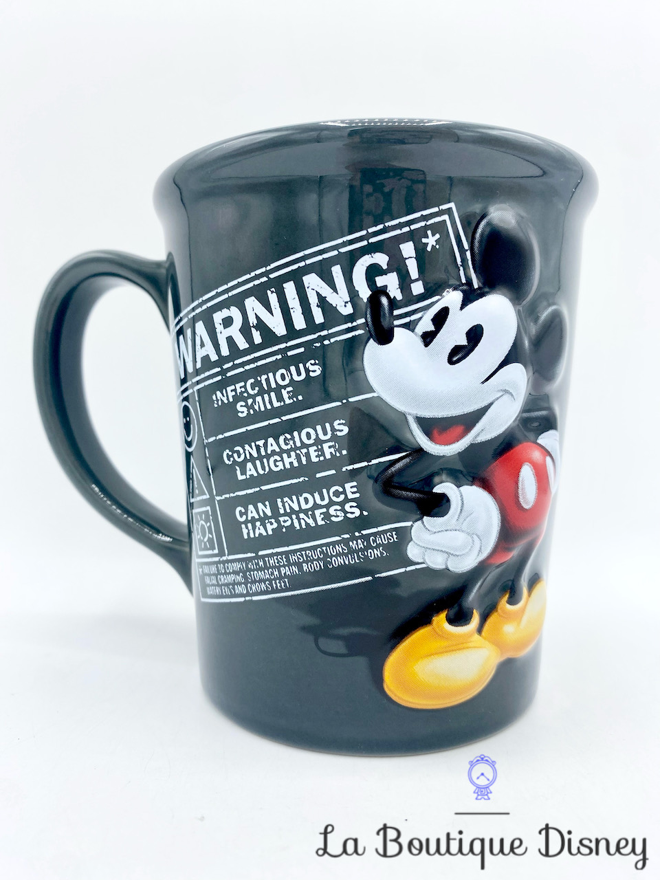 Tasse Mickey Mouse Disneyland Paris Mug Disney noir WARNING relief 3D