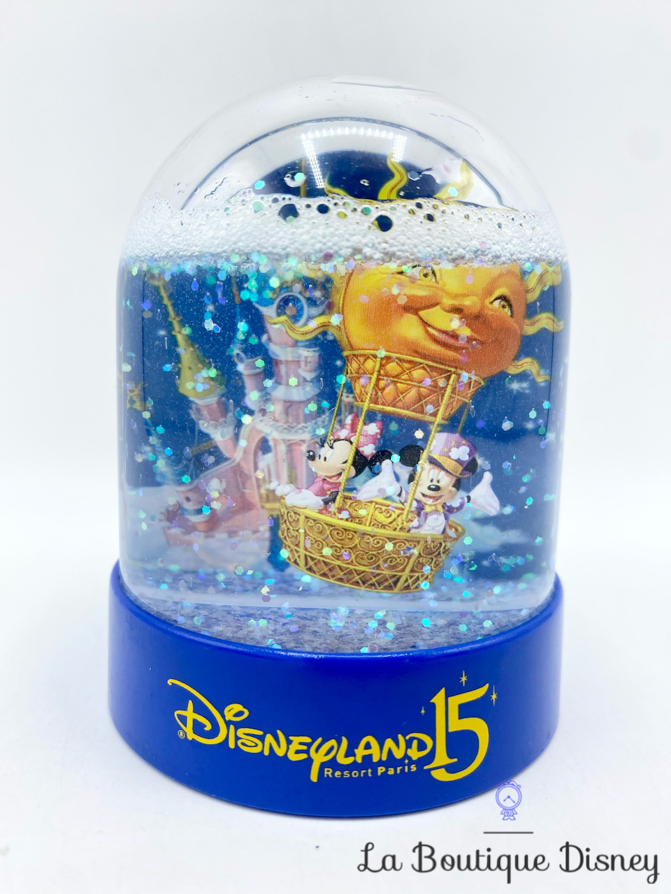 Boule à neige 15 ème Anniversaire Disneyland Paris 15 ans Disney Snow Globe plastique château montgolfière