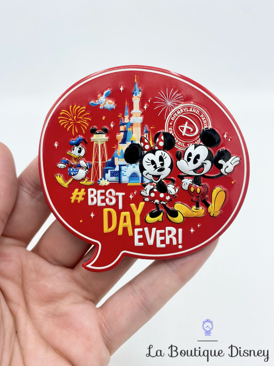 Magnet Mickey Minnie Best Day Ever Disneyland Paris Disney passeport aimant rouge