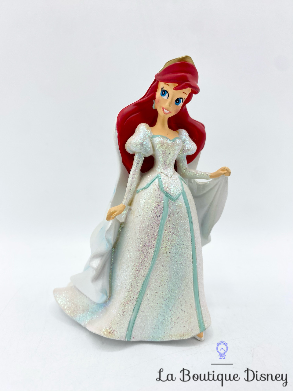 Figurine résine Ariel mariée La petite sirène Disneyland Paris Disney princesse paillettes robe blanche 10 cm