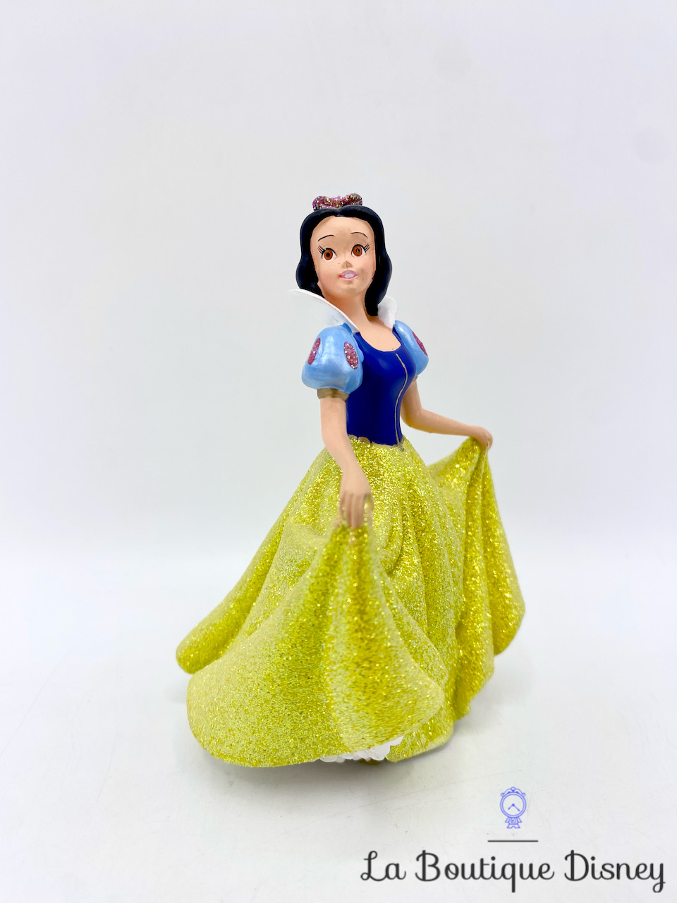 Figurine résine Blanche Neige Disneyland Paris Disney princesse paillettes jaune 11 cm