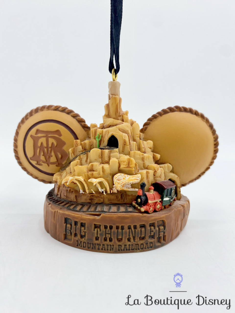 Ornement Noël BTM Big Thunder Mountain Railroad Ear Hat Disney Parks Attraction Train de la mine Oreilles Mickey boule suspension