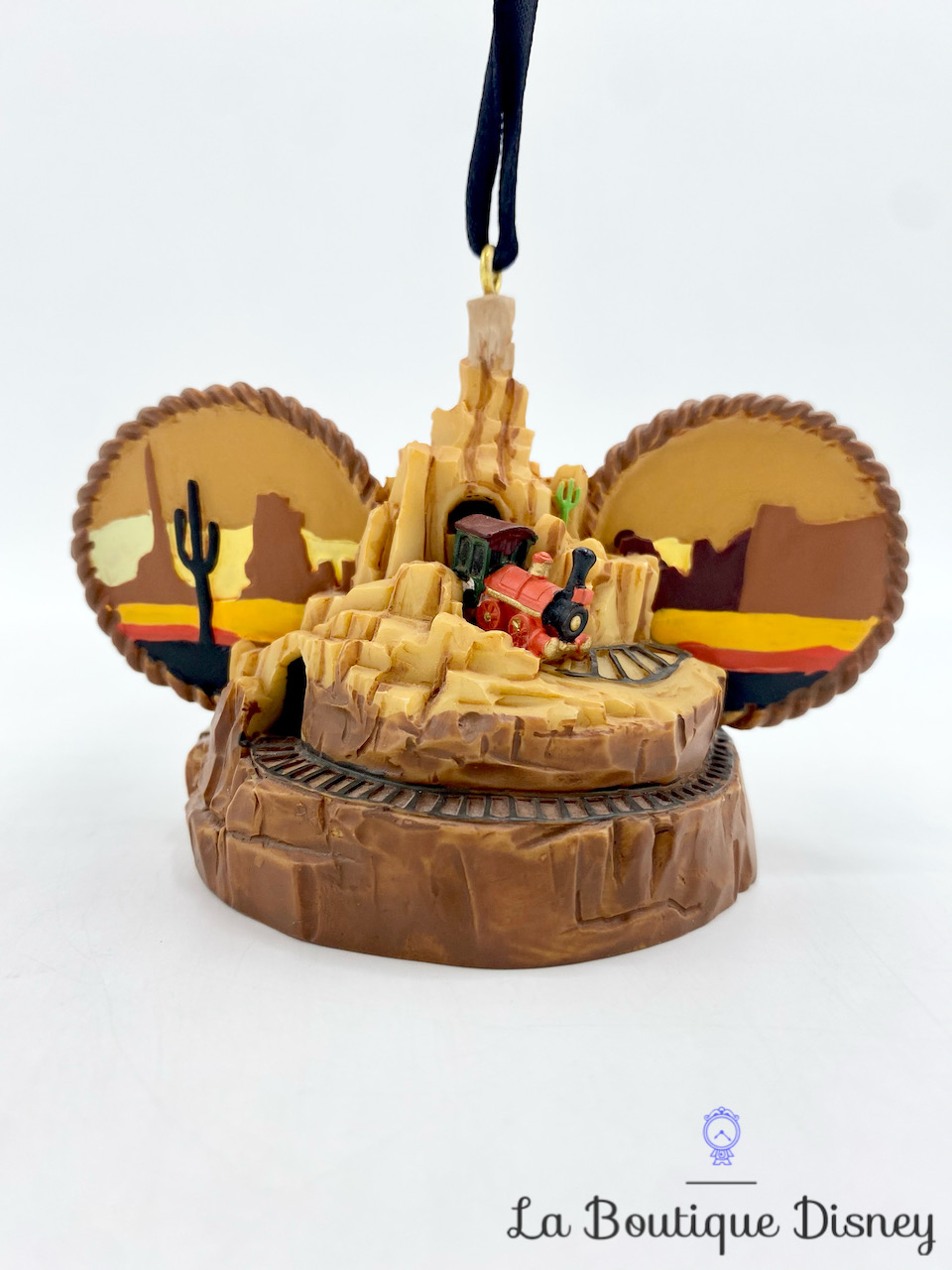 Ornement-Noël-BTM-Big-Thunder-Mountain-Railroad-Ear-Hat-Disney-Parks-Attraction-Train-de-la-mine-Oreilles-Mickey-boule-suspension