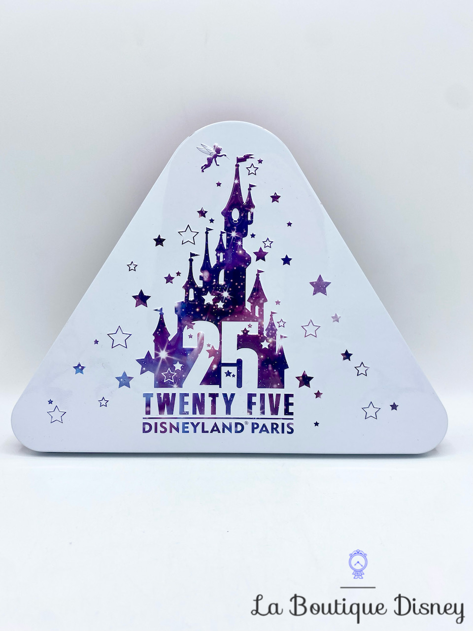 Boite métal 25 Twenty Five Disneyland Paris Disney 25 ème anniversaire triangle château