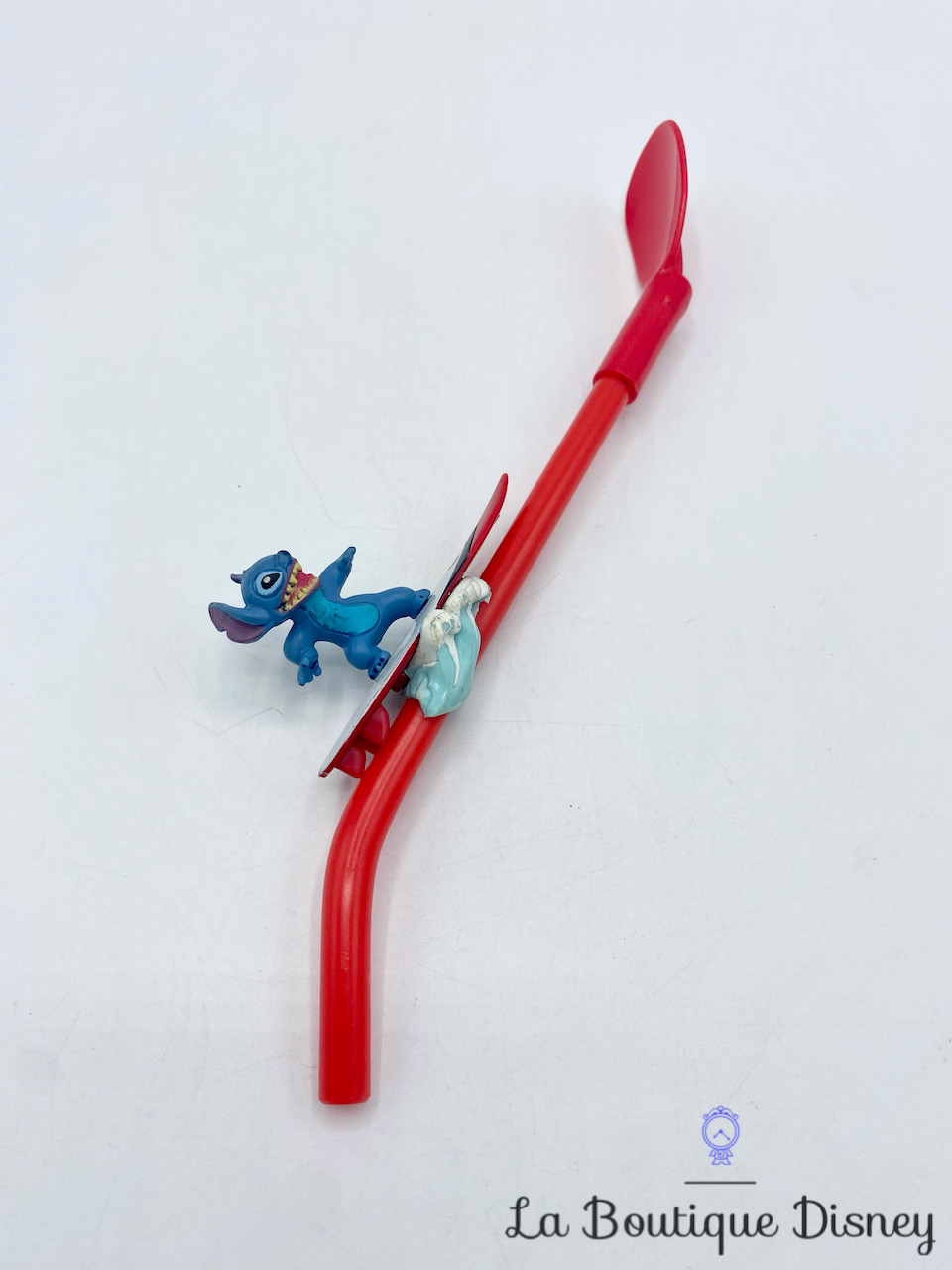 Cuillère Paille Stitch Surf Disney Paralimni figurine plastique relief 3D