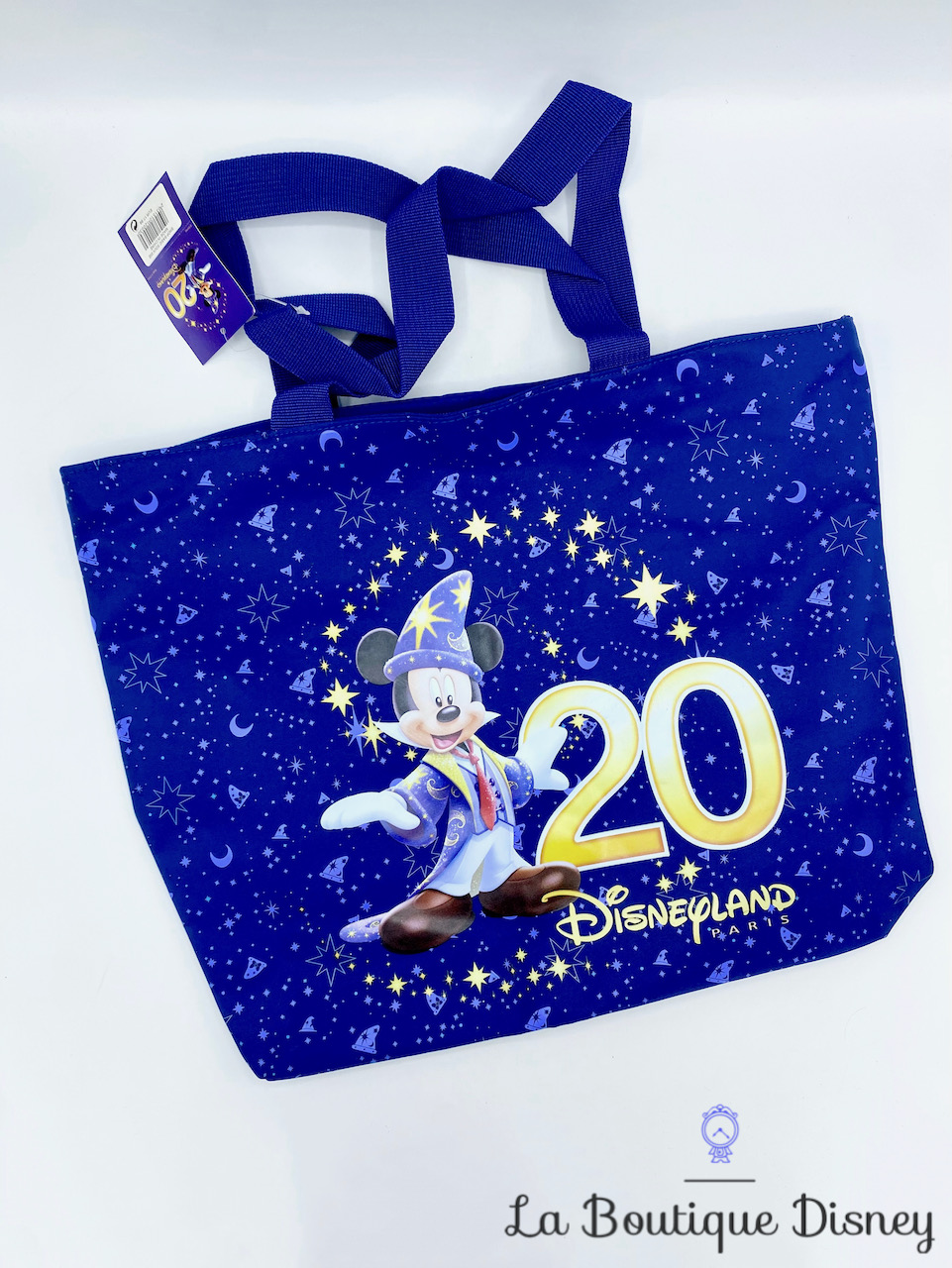 Sac Mickey Mouse 20 ème anniversaire Disneyland Paris 20 ans Disney bleu besace tissu