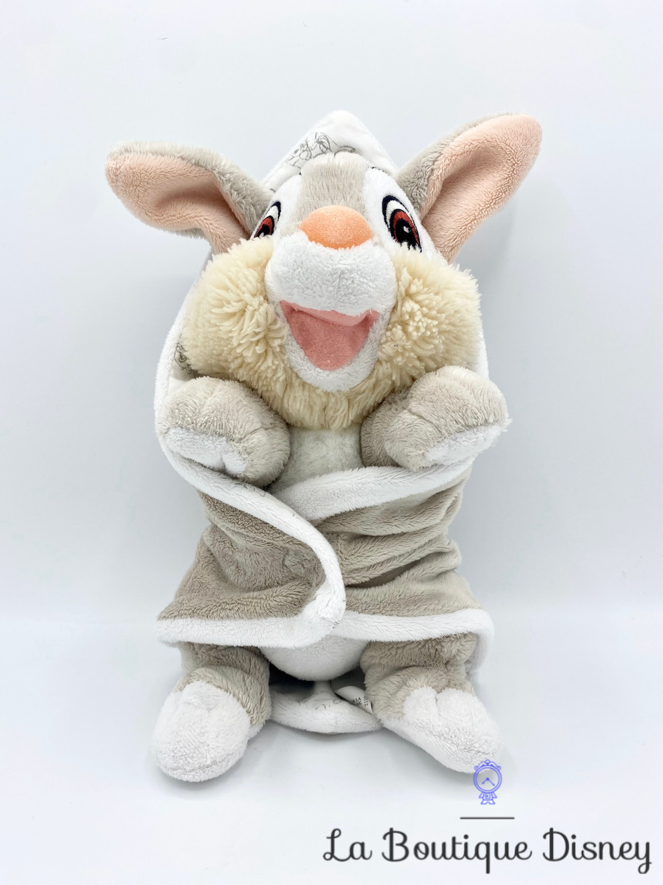 Peluche Panpan Bambi Disney Nicotoy lapin couffin couverture gris doudou