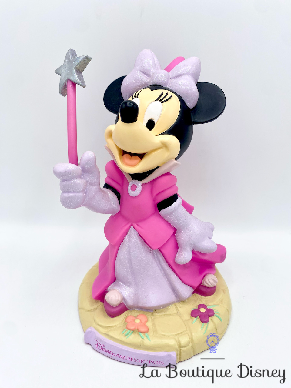 Tirelire Minnie Mouse Disneyland Paris Disney fée princesse baguette magique rose plastique 22 cm