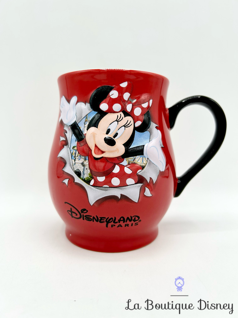 Tasse Minnie Mouse Disneyland Paris 2018 mug Disney trou déchiré rouge