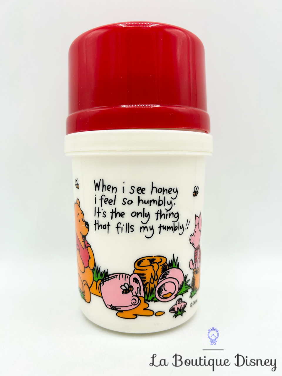 Thermos Winnie l\'ourson Porcinet Disney vintage When i see Honey gourde mug voyage plastique