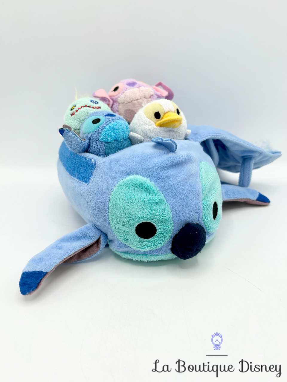 Peluche Set Stitch Bag Tsum Tsum Disney Store 2015 Lilo Souillon Angel Petit canard 22 cm