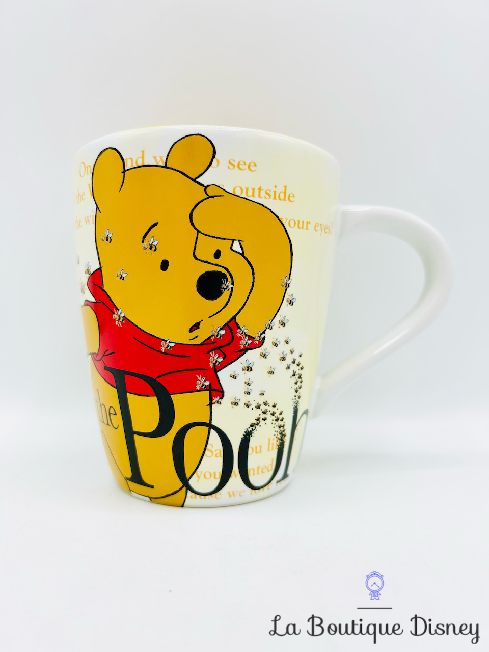 Tasse Winnie l\'ourson Pooh Disney Store mug jaune abeilles miel