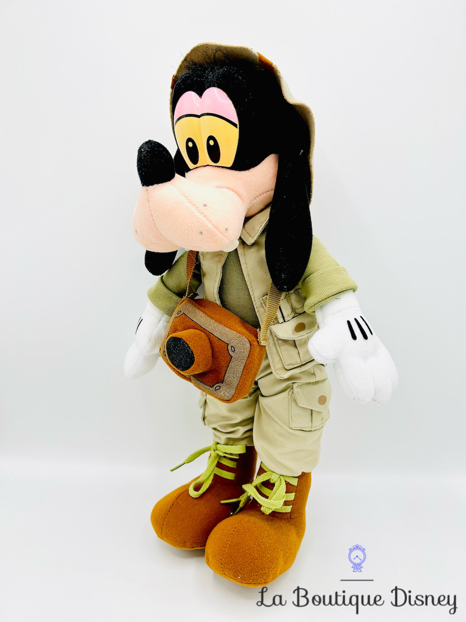 Peluche Dingo aventurier Disneyland Disney vintage explorateur chapeau appareil photo 41 cm