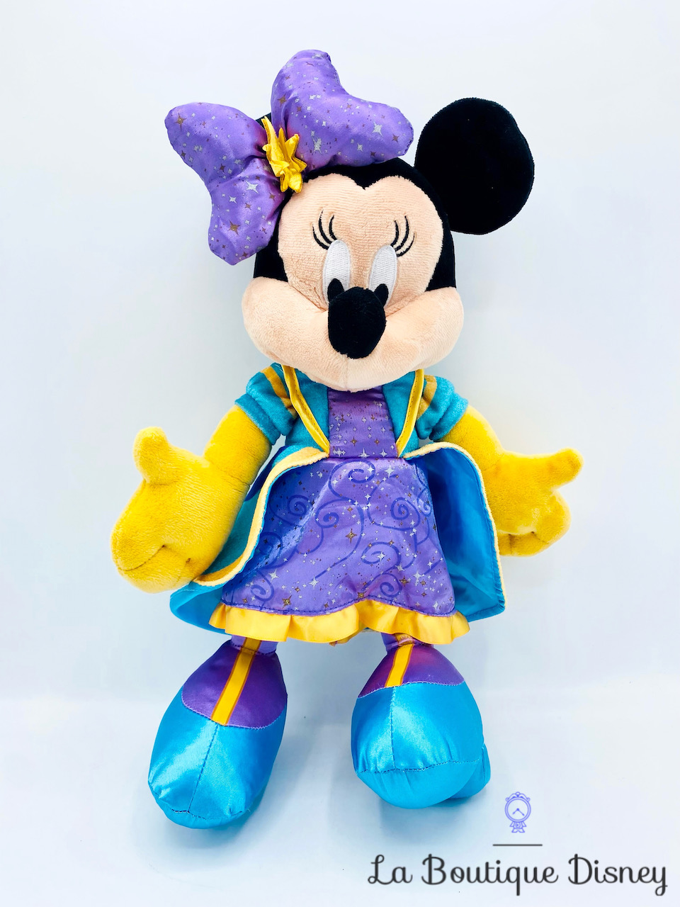 Peluche Minnie 25 ème anniversaire Disneyland Paris 2017 Disney violet bleu 40 cm