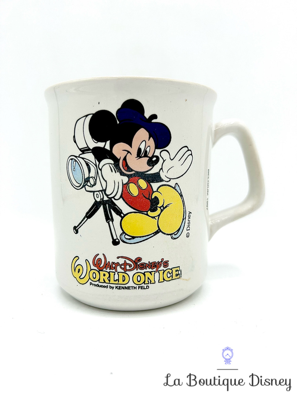 Tasse Mickey Walt Disney\'s World on Ice Nivea mug Kenneth Feld Belgium 1997 vintage