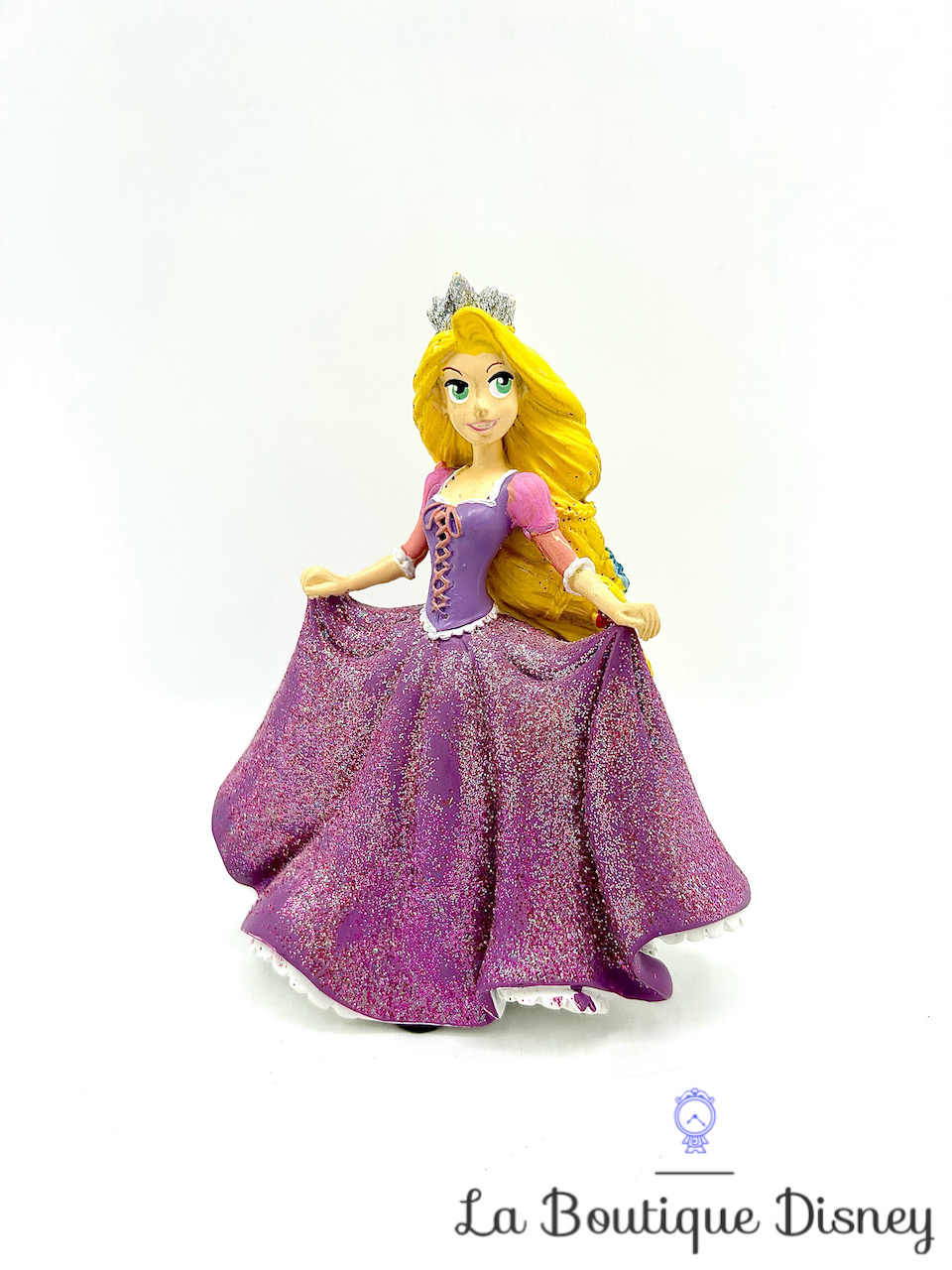 Figurine résine Raiponce Disneyland Paris Disney princesse paillettes robe violet 10 cm