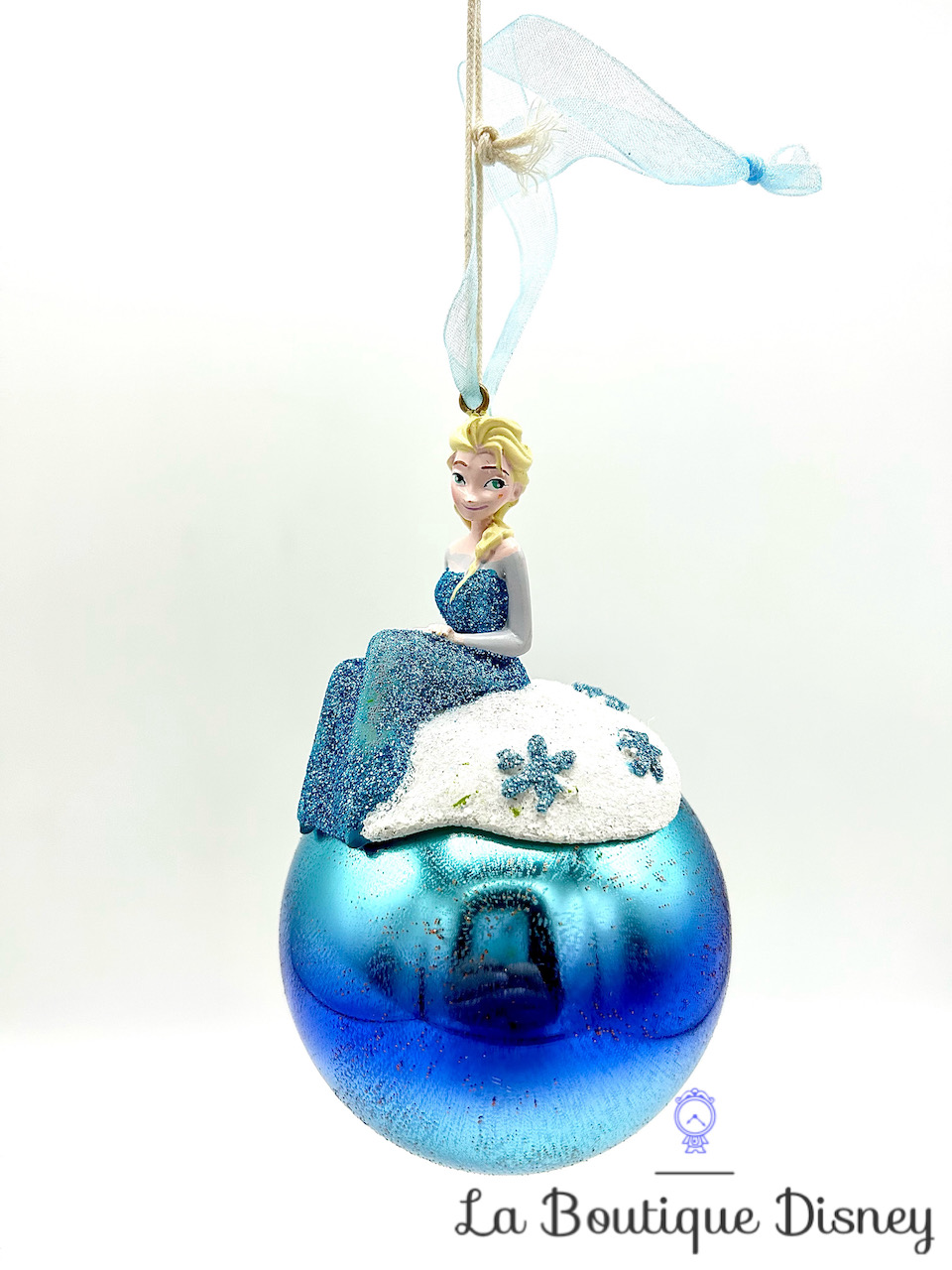 Boule Noël Elsa La Reine des neiges Disneyland Paris 2022 Disney ornement suspension bleu
