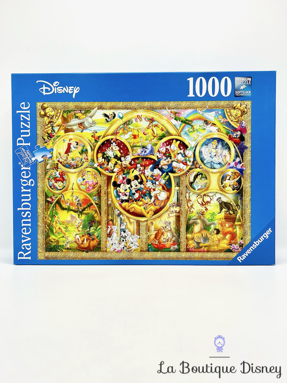 Puzzle 1000 Pièces Les plus beaux thèmes Disney Ravensburger N°152667 cadre doré