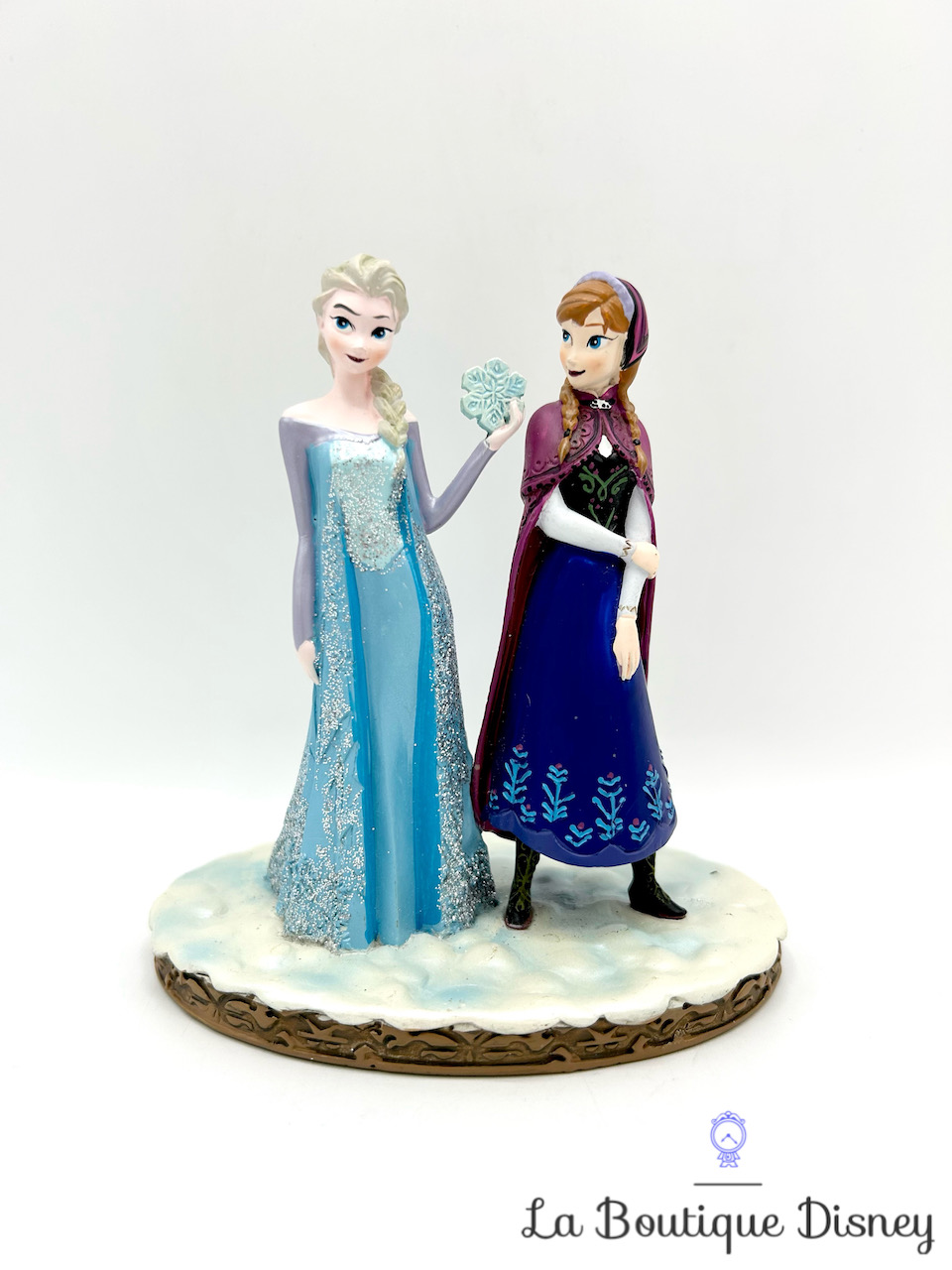 Figurine résine Anna Elsa La reine des neiges Disneyland Paris Disney princesses paillettes 12 cm