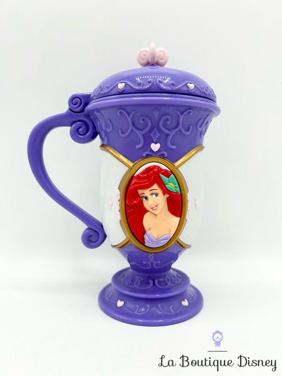 Tasse plastique Ariel La petite sirène Disney On Ice mug verre violet couvercle