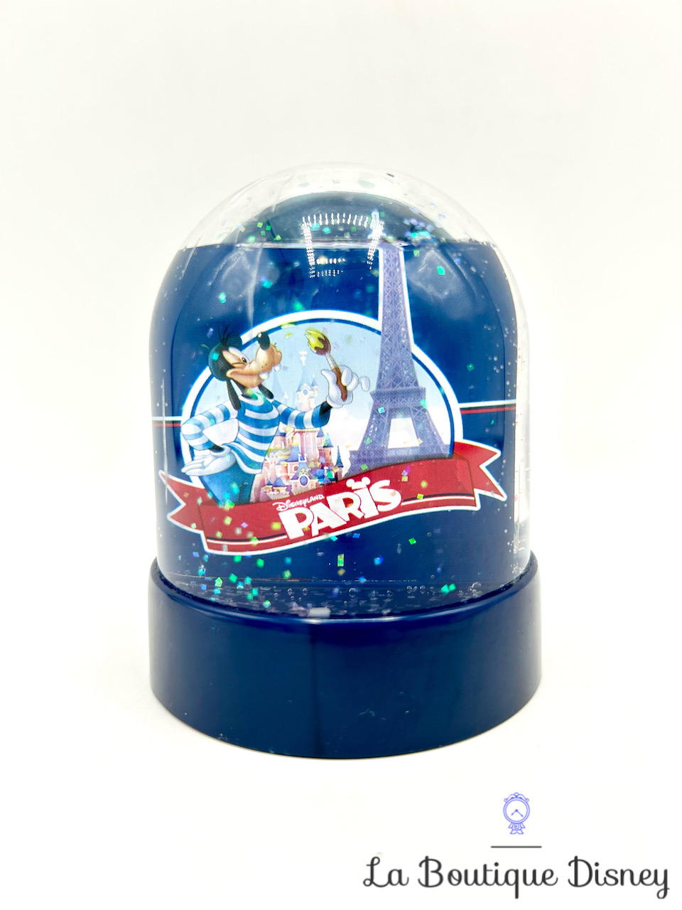 Boule à neige Mickey et ses amis Disneyland Paris Disney Snow Globe plastique bleu Tour Eiffel